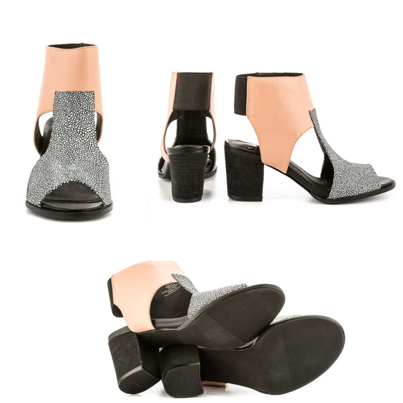 ☆HP☆ Shellys London Block Heel Colorblock Sandals - Picture 6 of 6